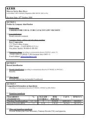 Material Safety Data Sheet Revision Date: 28 October 2008 - Kerr