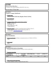 Material Safety Data Sheet Revision Date: 14 May 2009 - Kerr