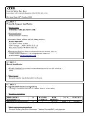 Material Safety Data Sheet Revision Date: 28 October 2008 - Kerr