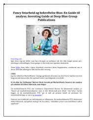 Fancy fotarbeid og bekreftelse Bias: En Guide til analyse, Investing Guide at Deep Blue Group Publications