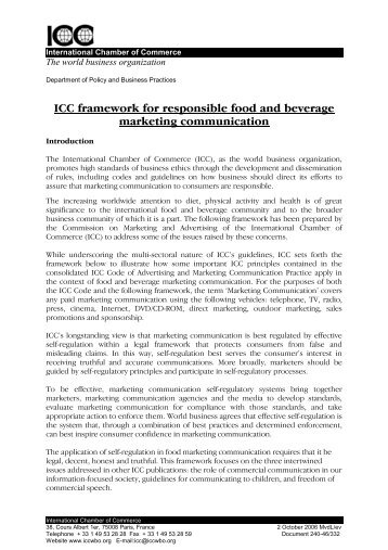 The Framework for Responsible Food and Beverage ... - ICC