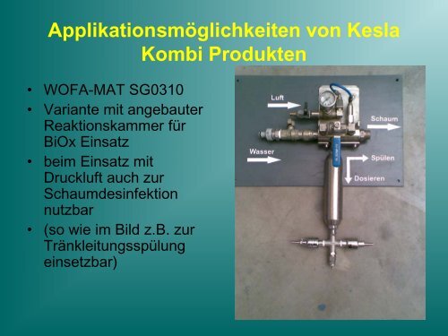 Technische Varianten von Zweikomponenten Desinfektionsverfahren