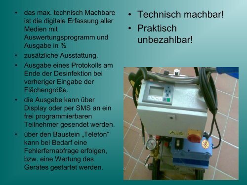 Technische Varianten von Zweikomponenten Desinfektionsverfahren