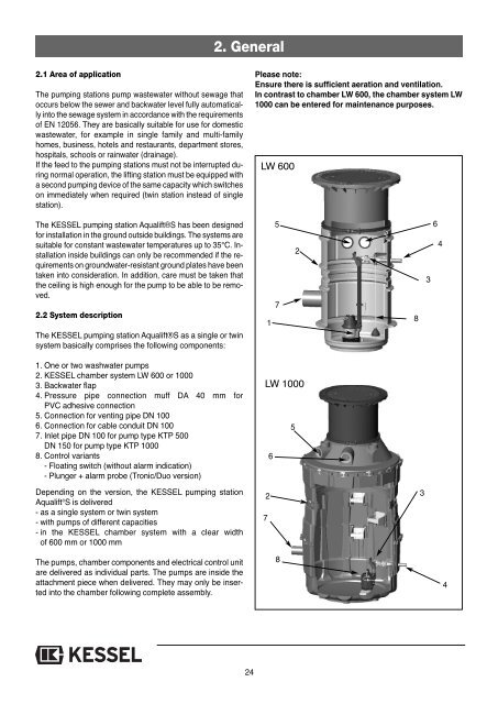 KESSEL-Pumpstation Aqualift® S LW 600/LW 1000 ... - Kessel Design