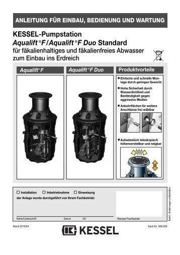 KESSEL-Pumpstation Aqualift€F/Aqualift€F Duo ... - Kessel Design