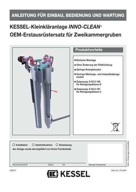 KESSEL-Kleinkläranlage INNO-CLEAN+ OEM ... - Kessel Design