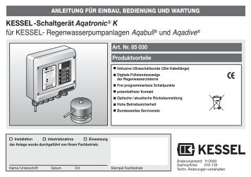 KESSEL-Schaltgerät Aqatronic® K für KESSEL ...