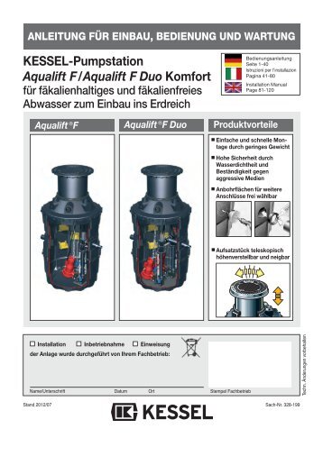 KESSEL-Pumpstation Aqualift F/Aqualift F Duo Komfort