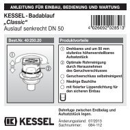 KESSEL-Badablauf â€žClassicâ€œ Auslauf senkrecht DN 50