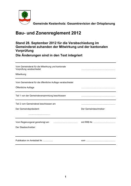 Bau- und Zonenreglement (pdf, 0,3mb) - Gemeinde Kestenholz