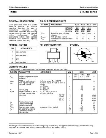 Triacs BT134W series