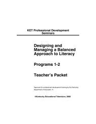 Designing and Managing a Balanced Approach to Literacy ... - KET