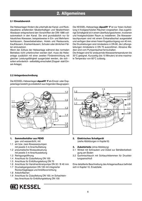 KESSEL-Hebeanlage Aqualift€F (400V) für ... - Kessel Design