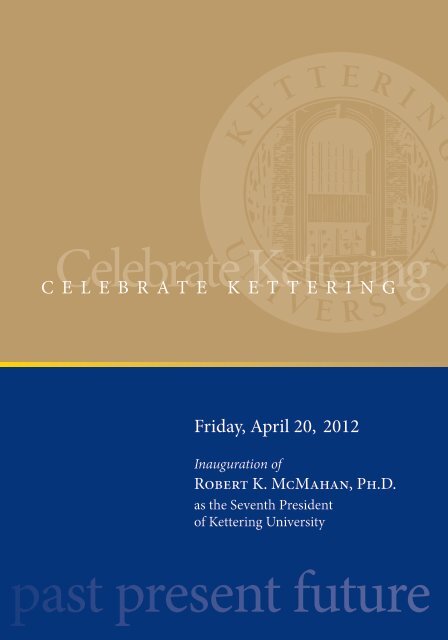 Inauguration Ceremony Program Kettering University
