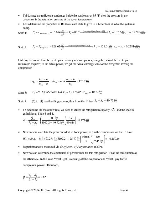 Module 4. Refrigeration and Heat Pump Systems The Vapor ...