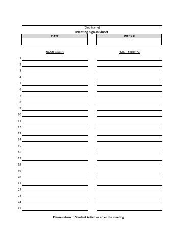 Attendance Sheet Template