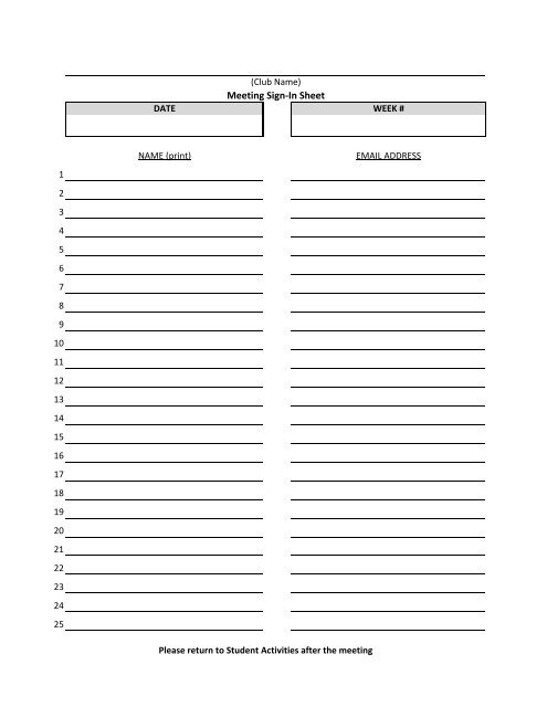 Attendance Sheet Template