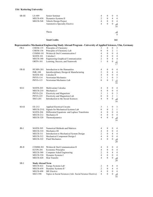 2007-2008 Undergraduate Catalog - Kettering University