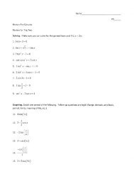 Pd Honors Pre Calculus Review for Trig Test Solving. Make sure ...