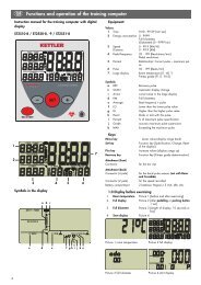 Functions and operation of the training computer - Kettler USA