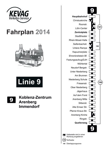 Fahrplan 2014 Linie 9 - Kevag