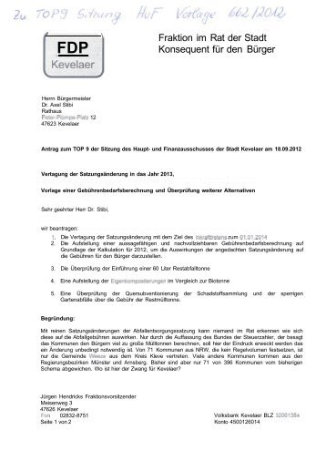 2012-09-17 FDP Anfrage zu 662-2012_1.pdf - Stadt Kevelaer