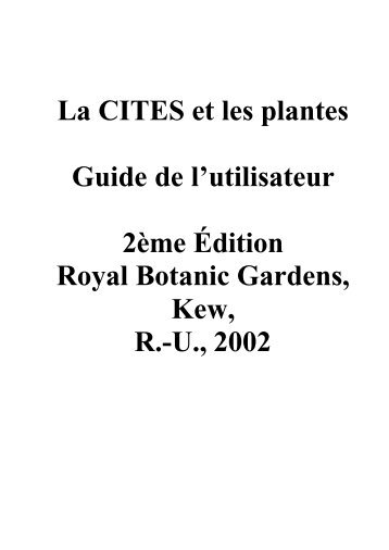 CITES and Plants - Royal Botanic Gardens, Kew
