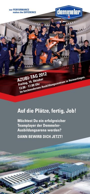 Auf die Plätze, fertig,  Job! - Demmeler Maschinenbau GmbH & Co. KG