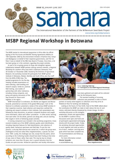 MSBP Regional Workshop in Botswana - Royal Botanic Gardens, Kew