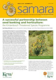 A successful partnership between seed banking and horticulture:
