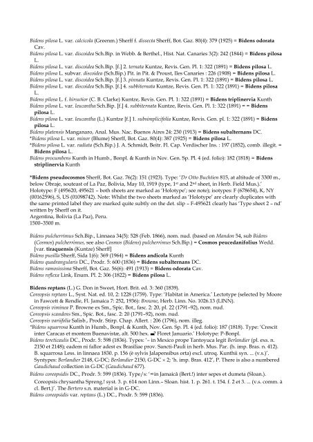 Checklist of Bolivian Compositae - Royal Botanic Gardens, Kew