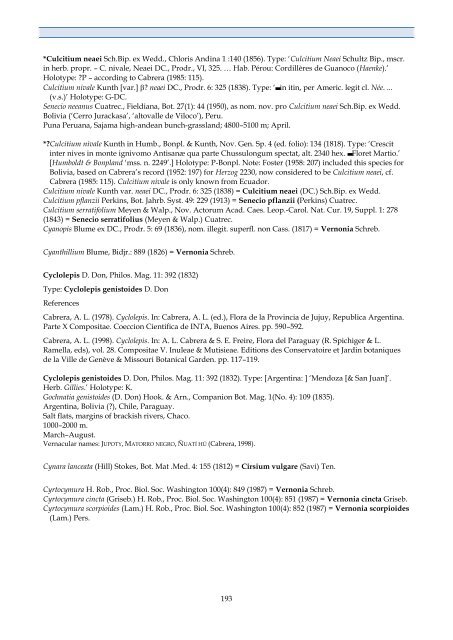 Checklist of Bolivian Compositae - Royal Botanic Gardens, Kew