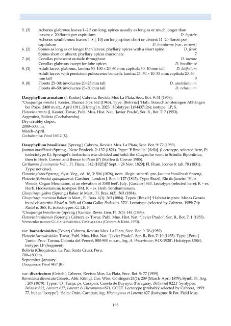 Checklist of Bolivian Compositae - Royal Botanic Gardens, Kew