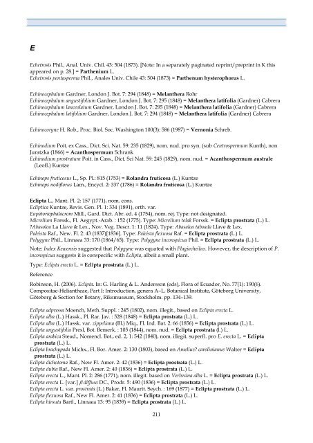 Checklist of Bolivian Compositae - Royal Botanic Gardens, Kew