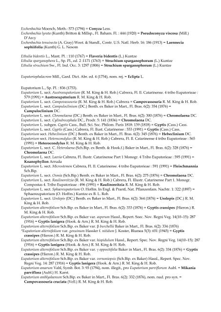 Checklist of Bolivian Compositae - Royal Botanic Gardens, Kew