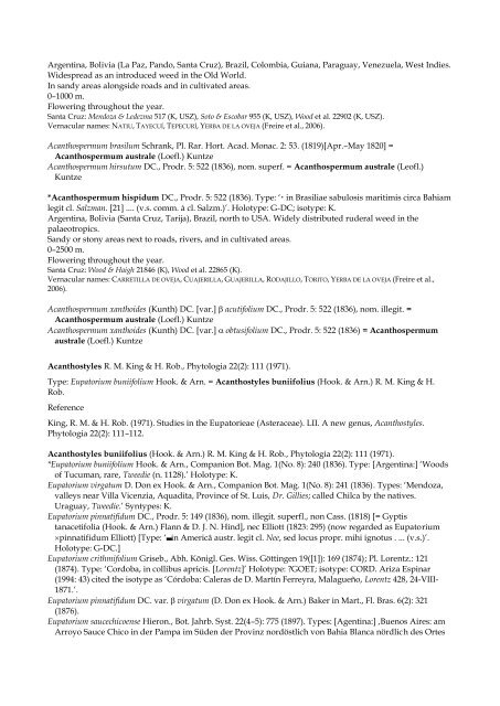 Checklist of Bolivian Compositae - Royal Botanic Gardens, Kew