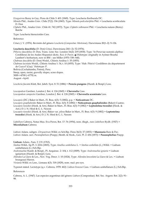 Checklist of Bolivian Compositae - Royal Botanic Gardens, Kew