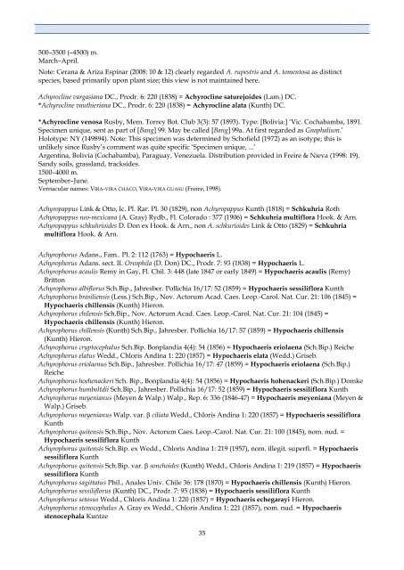 Checklist of Bolivian Compositae - Royal Botanic Gardens, Kew