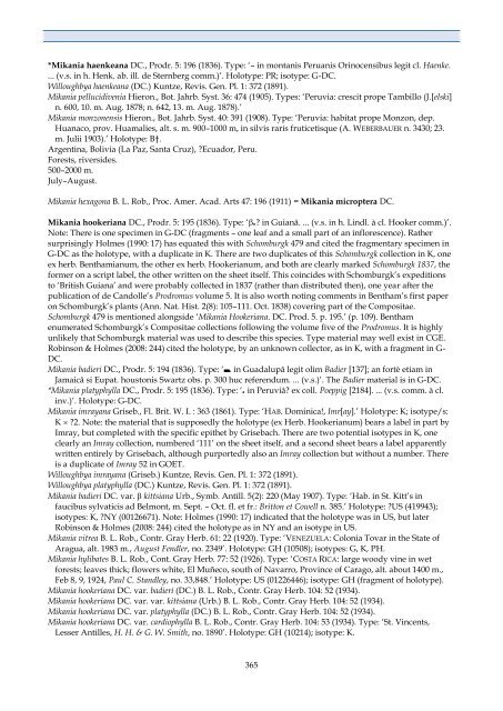 Checklist of Bolivian Compositae - Royal Botanic Gardens, Kew