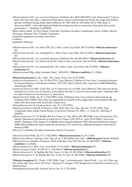 Checklist of Bolivian Compositae - Royal Botanic Gardens, Kew