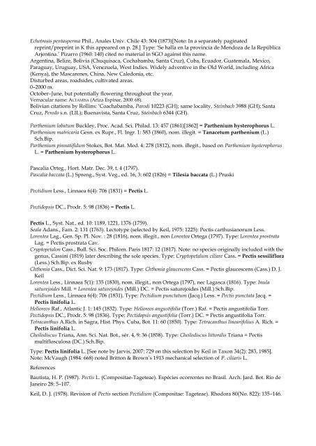 Checklist of Bolivian Compositae - Royal Botanic Gardens, Kew