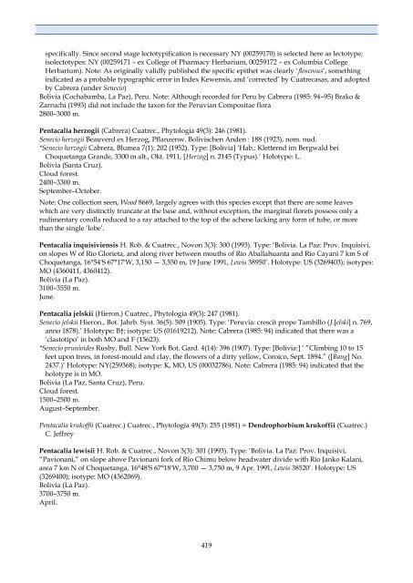 Checklist of Bolivian Compositae - Royal Botanic Gardens, Kew