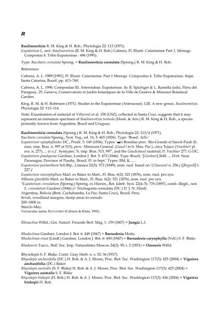 Checklist of Bolivian Compositae - Royal Botanic Gardens, Kew
