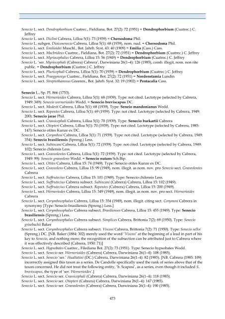 Checklist of Bolivian Compositae - Royal Botanic Gardens, Kew