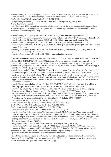 Checklist of Bolivian Compositae - Royal Botanic Gardens, Kew