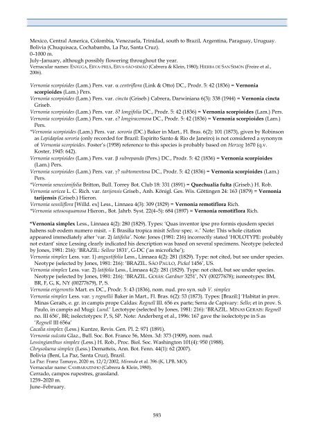 Checklist of Bolivian Compositae - Royal Botanic Gardens, Kew