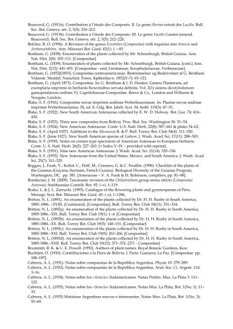 Checklist of Bolivian Compositae - Royal Botanic Gardens, Kew