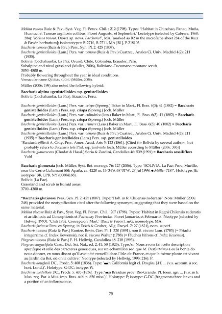 Checklist of Bolivian Compositae - Royal Botanic Gardens, Kew