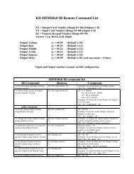 KD-HDMS8x8 IR Remote Command List - Key Digital