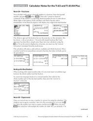 Calculator Notes for the Texas Instruments TI-83 and TI-83/84 Plus